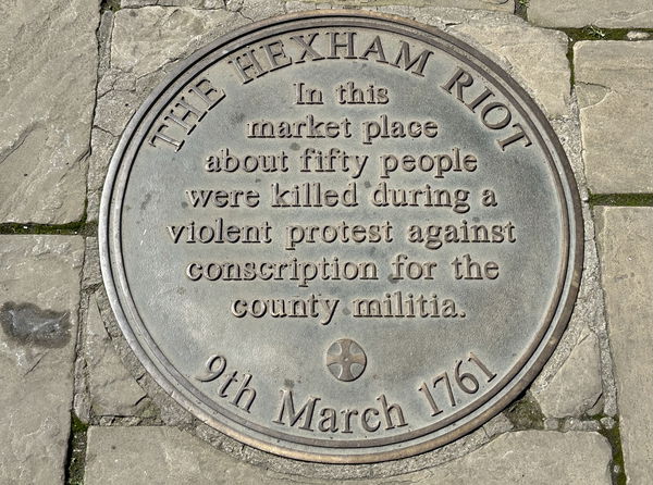 Hexham Riot Plaque