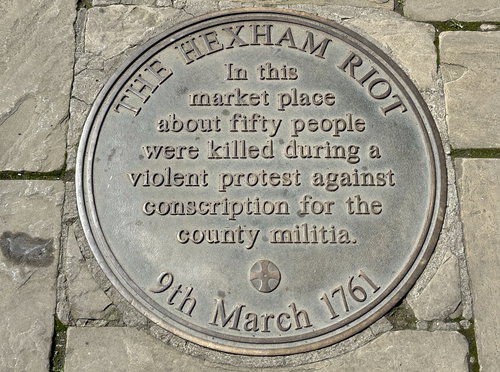 Hexham Riot Plaque